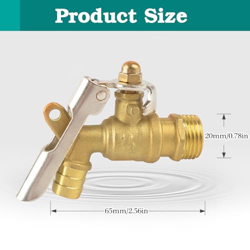 TecoKart® Tap with Lock, Brass Garden Tap 1/2 Inch for Home and Outdoor, Lockable Water Taps with Outdoor Faucet Locks - Image 2