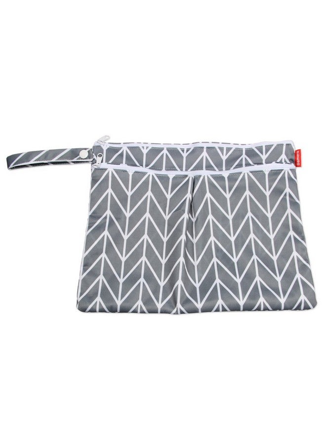 Damero 3Pcs Travel Wet And Dry Bag With Handle For Cloth Diaper Pumping Parts Clothes Swimsuit And More Easy To Grab And Go Gray Arrows  - Image 4