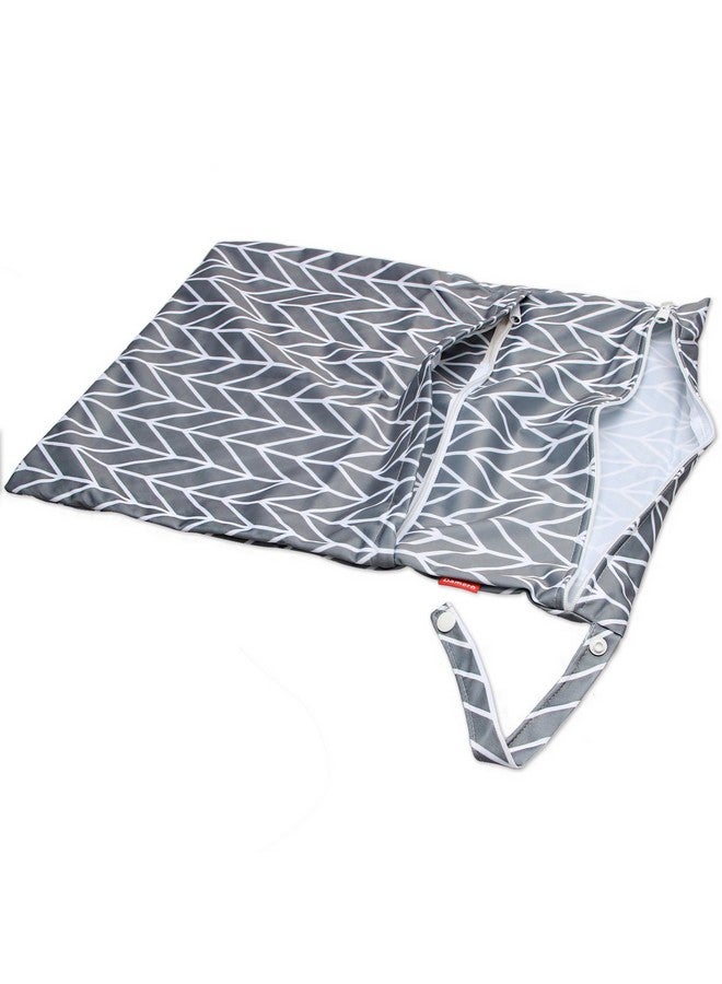 Damero 3Pcs Travel Wet And Dry Bag With Handle For Cloth Diaper Pumping Parts Clothes Swimsuit And More Easy To Grab And Go Gray Arrows  - Image 5