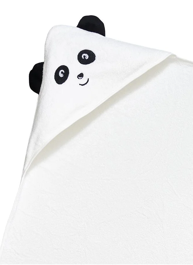 بيبي كلو Cream Panda Hooded Baby Bath Towel Wrap