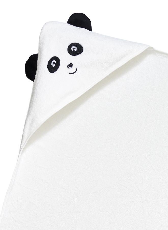 babyqlo Cream Panda Hooded Baby Bath Towel Wrap - Image 2