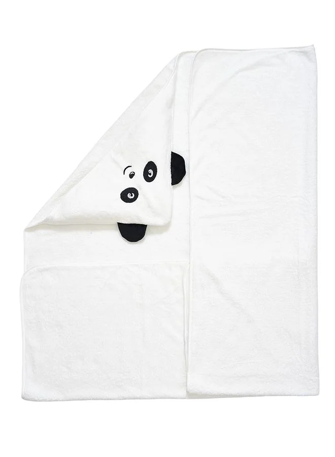babyqlo Cream Panda Hooded Baby Bath Towel Wrap
