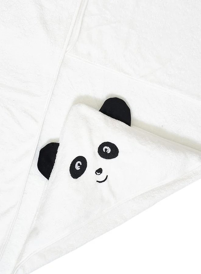 babyqlo Cream Panda Hooded Baby Bath Towel Wrap