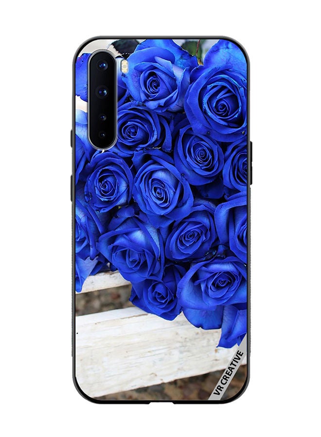 VR CREATIVE Protective Case Cover For OnePlus Nord Blue Flower Design Multicolour - Image 1