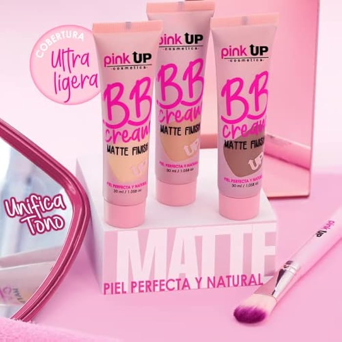 PINK UP BB Cream Matte Finish | BB Cream| Face Make Up | Foundation | Unifies your skin tone in a natural way | Light coverage makeup | Moisturizing | Matte finish | Color Medium | Model PKBBC02 - Image 5