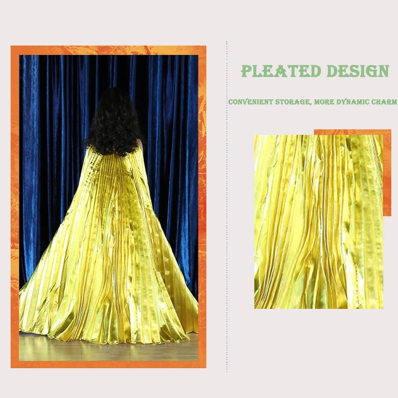 Nimiman Belly Dance Wings for Children Kids Belly Dance Costume Wing with Sticks (Gold) - Image 3