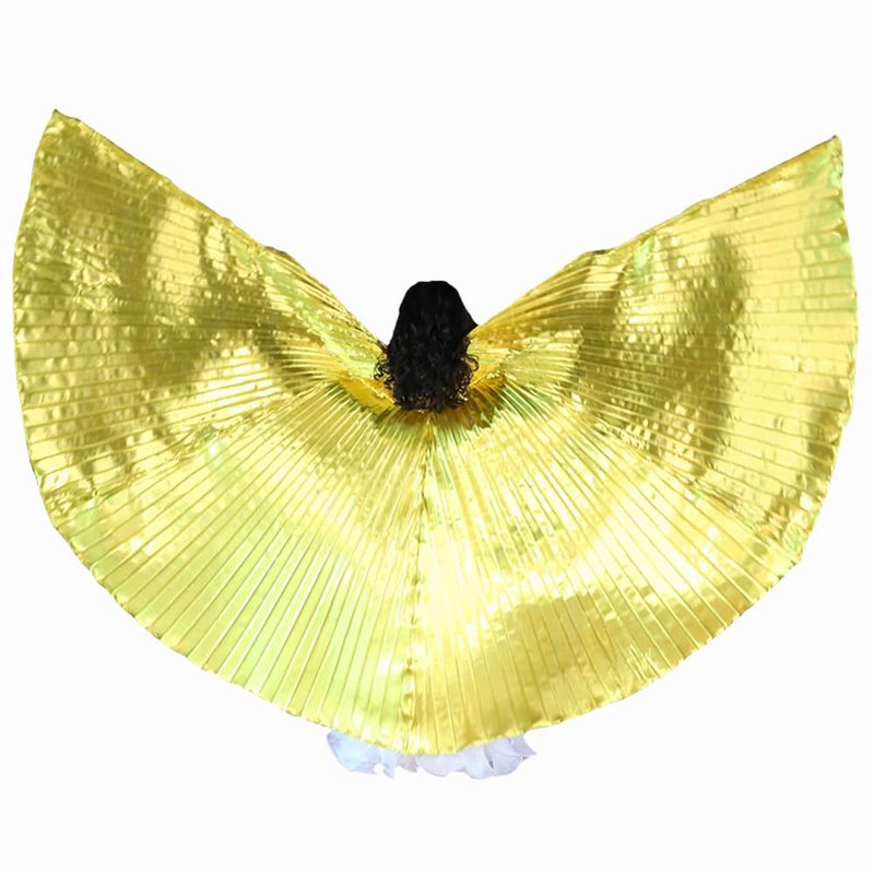 Nimiman Belly Dance Wings for Children Kids Belly Dance Costume Wing with Sticks (Gold) - Image 1