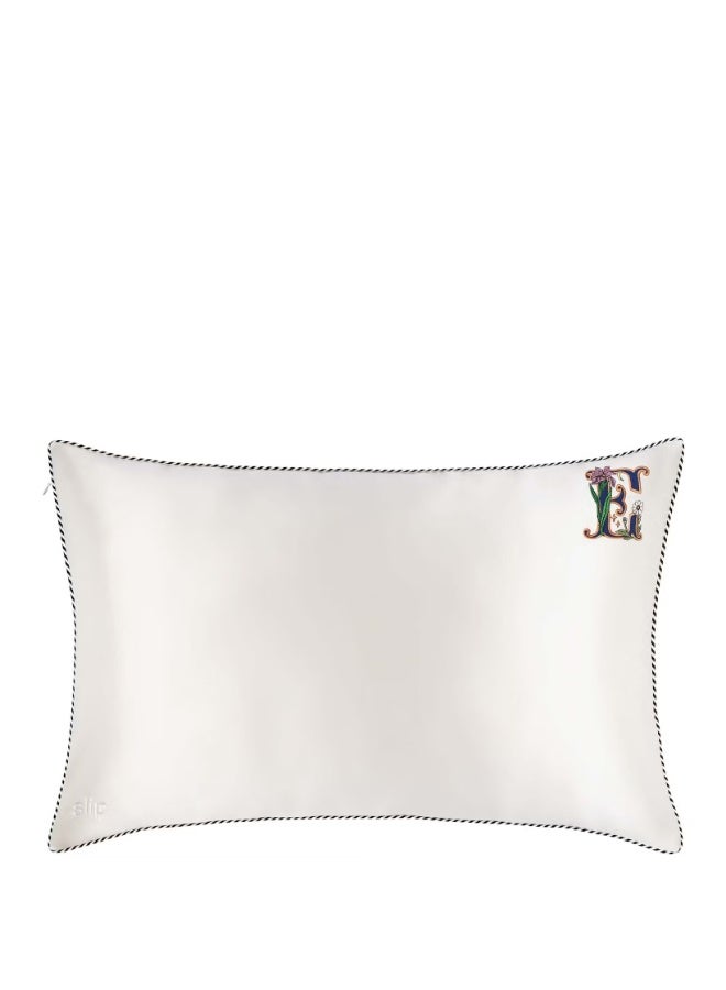 Slip Pure Silk Initial Collection Queen Pillowcase - White | E - Image 2