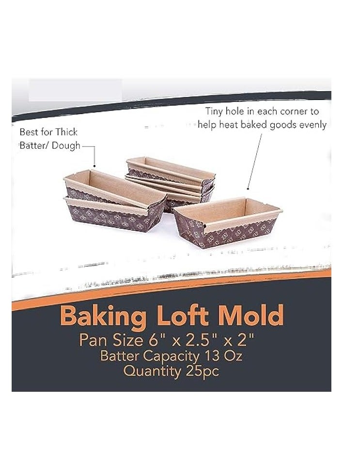 erorex Paper Loaf Pan, Disposable Paper Baking Loft Mold 25ct, All Natural, Recyclable, Microwave Oven Freezer Safe,Perfect for Beautifully Displaying Baked Goods - Image 2