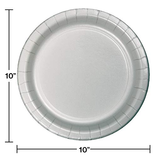 Creative Converting Touch of Color 24 Count Paper Banquet Plates, Shimmering Silver - Image 2