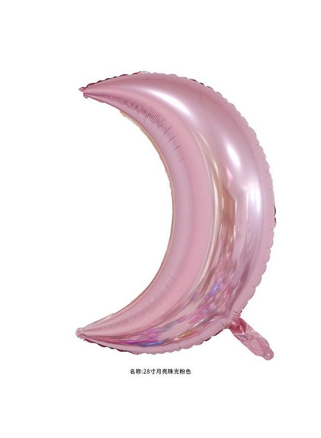 AnnoDeel 9pcs Large Moon Star Foil Balloons, 30inch Big Pink Silver Moon Balloons and 18inch Star Heart Mylar balloons for Girl Baby Shower Party Birthday Decorations - Image 5