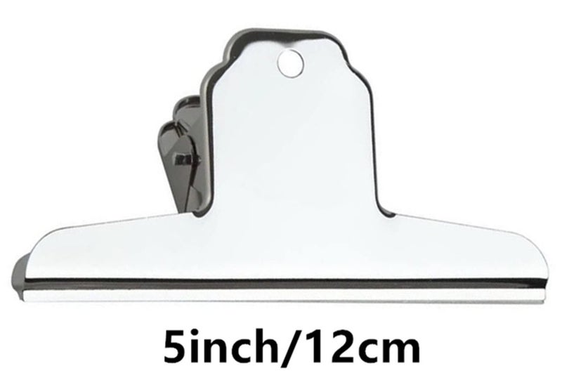 XMHF 5inch Large Bulldog Clip, Silver Stainless Steel File Money Binder Clips Clamps Metal Food Bag Paper Clips for Home Office School Paper Supplies 6Pack - Image 4