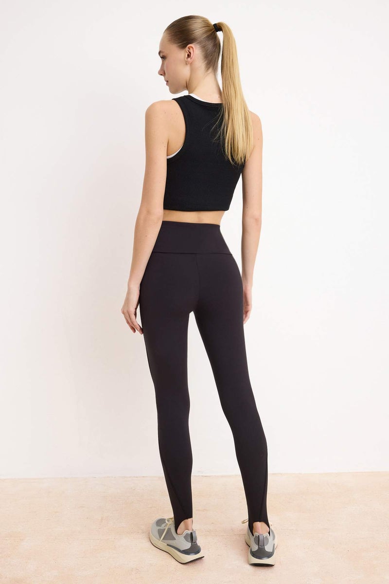 trendyol Black Füzo Waist Folded Brushed Soft Fabric Sports Leggings Thmss26Ty00012 - Image 5