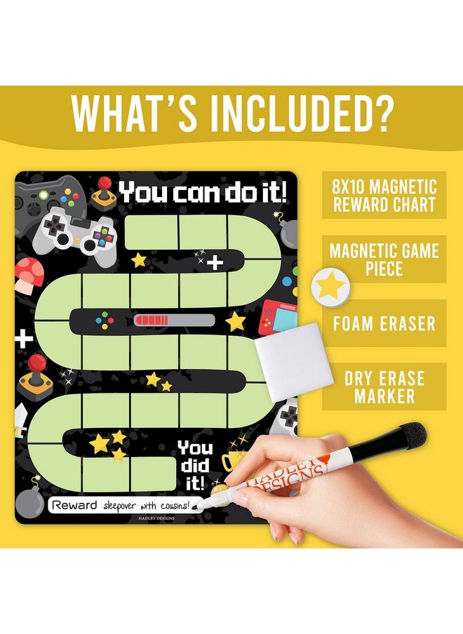 Hadley Designs - Video Games Reward Chart For Kids Behavior Chart For Home - Kids Reward Chart Magnetic Responsibility Chart For Kids, Toddler Reward Chart For Toddlers 2-4 Years, Good Behavior Chart For Kids At Home - Image 1