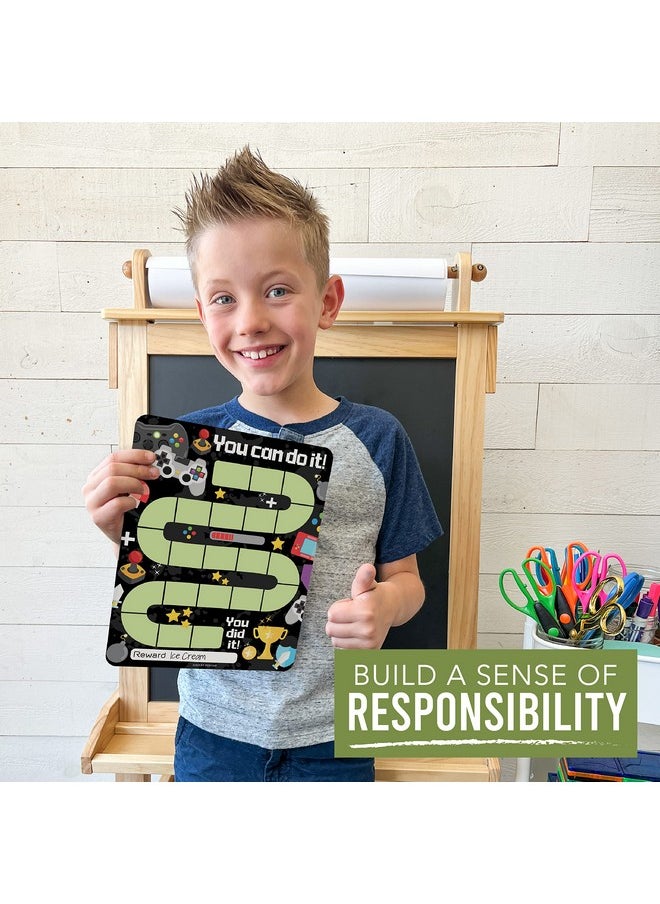 Hadley Designs - Video Games Reward Chart For Kids Behavior Chart For Home - Kids Reward Chart Magnetic Responsibility Chart For Kids, Toddler Reward Chart For Toddlers 2-4 Years, Good Behavior Chart For Kids At Home - Image 1