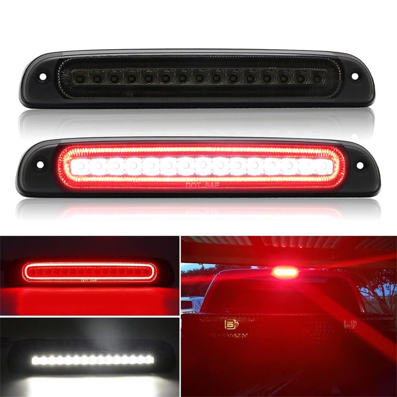 مصباح الفرامل الثالث LED عدسة مدخنة بديل لـ F250 F350 F450 F550 سوبر ديوتي 1999-2016 رينجر 1995-2011 مصباح توقف مركزي مرتفع مع حشوة ختم استبدال OE CC3Z13A613B