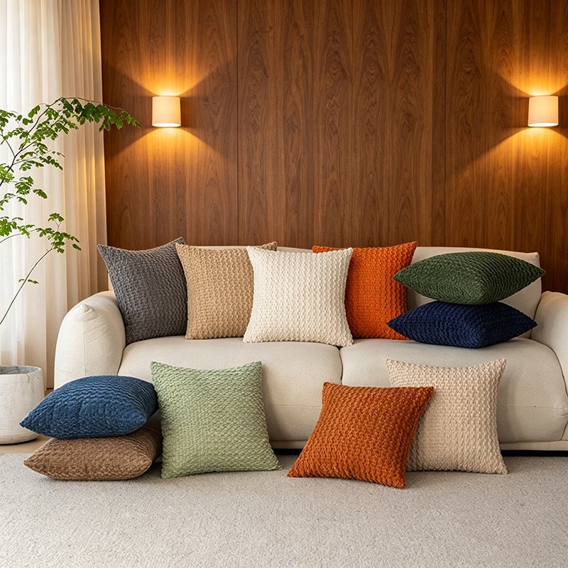 Solid Bubble Velvet Pillow Cover - Image 3