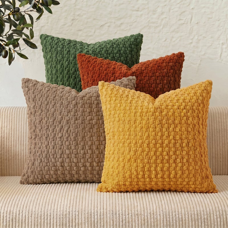 Solid Bubble Velvet Pillow Cover - Image 2