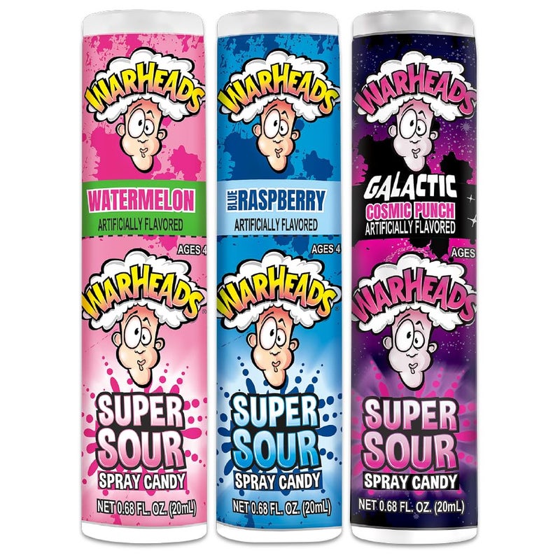 WARHEADS  Super Sour Candy Spray  Blue Raspberry Green Apple and Watermelon Flavors  068 oz Bottles  3 Pack - Image 3