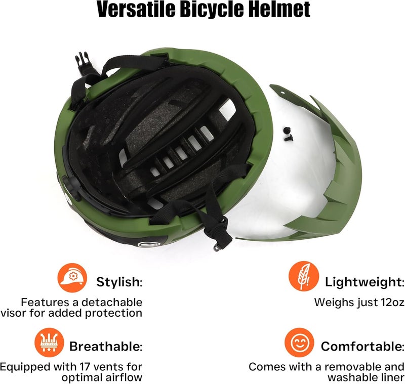 DKONI Lightweight Mountain Bike Helmet with Visor for Adults and Youth - Image 5