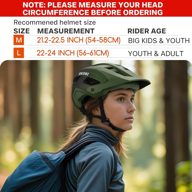 DKONI Lightweight Mountain Bike Helmet with Visor for Adults and Youth - Image 2