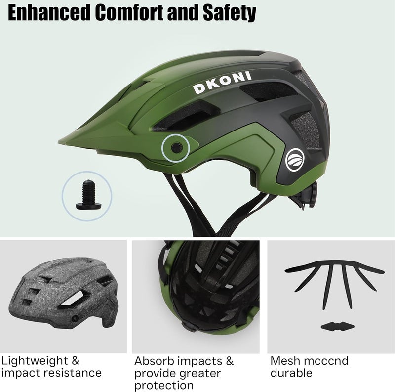 DKONI Lightweight Mountain Bike Helmet with Visor for Adults and Youth - Image 4