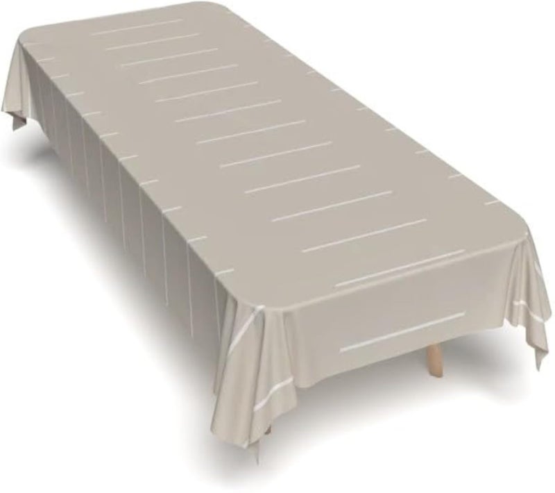 ART MOOD HOME Tablecloth, 140Ã—140cm, Dust-Proof Soft Touch Cover, Machine Washable, Elegant Drape for Dining Kitchen Parties Hotel Use, Spill Resistant - Water-Proof Polyester Fabric - Dash