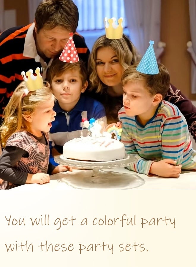 11pcs Birthday Party Cone Hats - Pompoms, Cute Cake Cone Birthday Paper Hats, Cute Crowns for Kids and Adults - Image 3