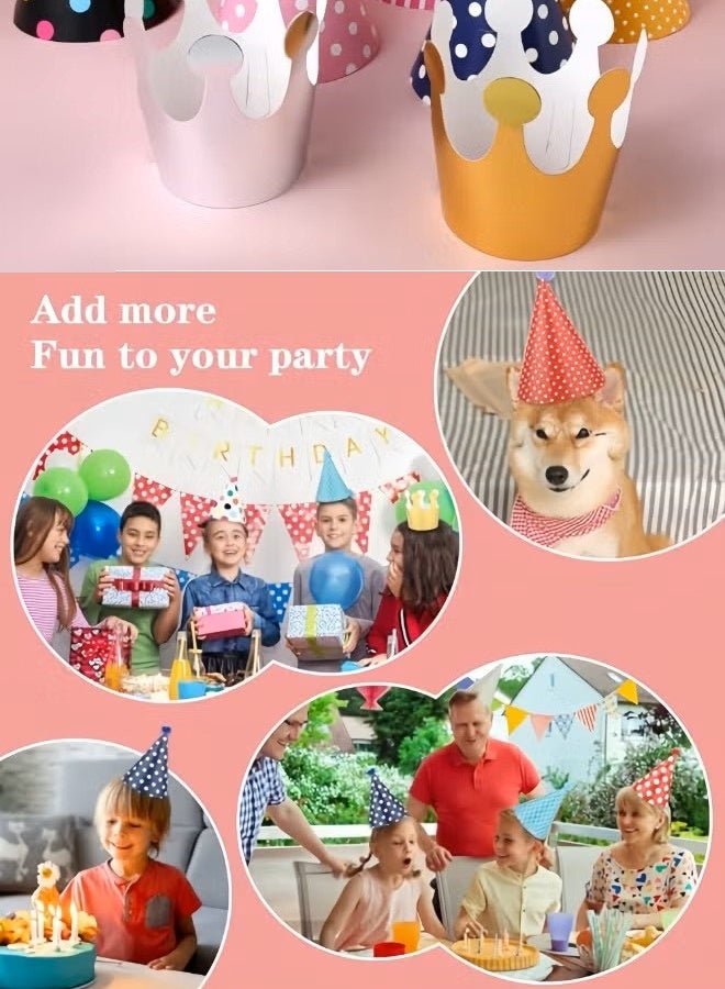 11pcs Birthday Party Cone Hats - Pompoms, Cute Cake Cone Birthday Paper Hats, Cute Crowns for Kids and Adults - Image 5