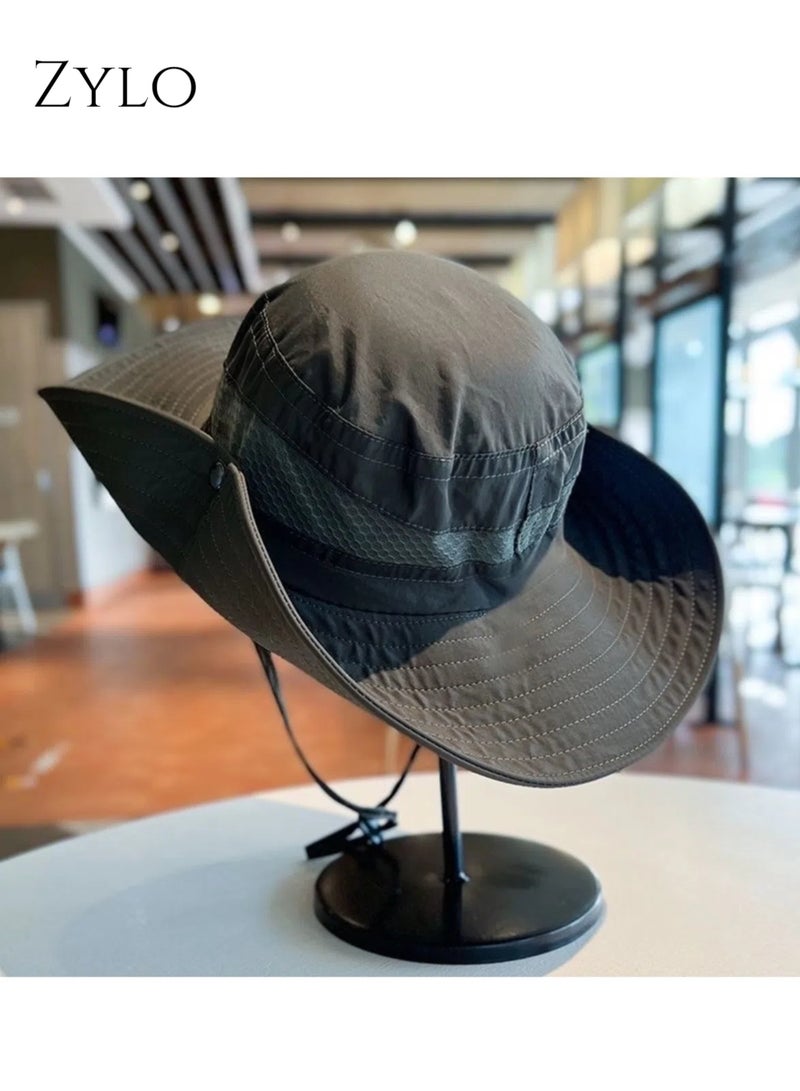 زيلو قبعة شمس واسعة الحواف للجنسين، قبعة بوني خارجية مقاومة للماء بعامل حماية من الأشعة فوق البنفسجية 50+، قبعات صيفية للحماية من أشعة الشمس - Image 5
