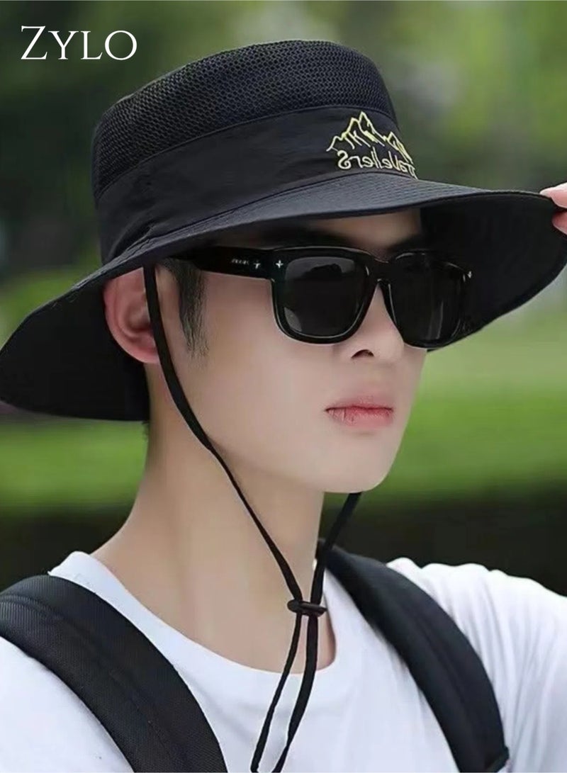 زيلو قبعة شمس واسعة الحواف للجنسين، قبعة بوني خارجية مقاومة للماء بعامل حماية من الأشعة فوق البنفسجية 50+، قبعات صيفية للحماية من أشعة الشمس - Image 3
