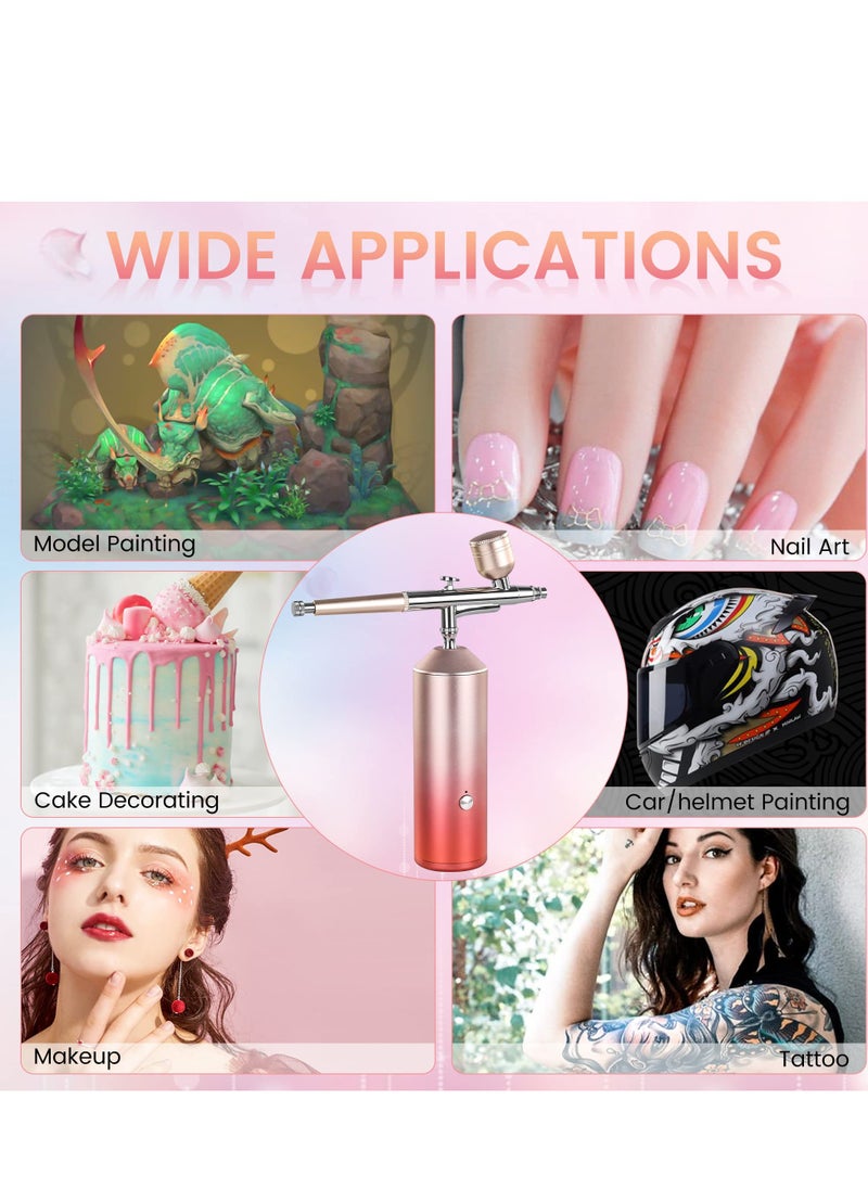 SYOSI Cordless Airbrush Kit, Portable Mini Air Brush Gun Handheld Rechargeable Painting Kit with 2 Cups with Compressor Nano Spray Instrument for Makeup, Decorating, Model Coloring, Nail Art, Tattoo, Art  - Image 5