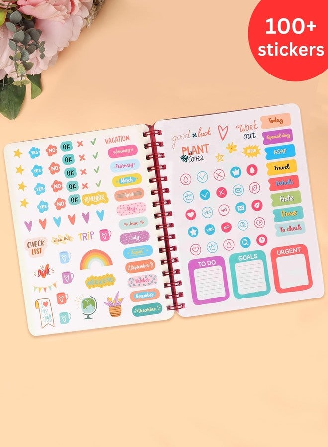 DOODLE B5 Hardbound Spiral Notebook Diary | 160 Undated Ruled Pages | 80 gsm Acid Free Paper | Open Flat and Write Comfortably - Magic Moments - Image 5