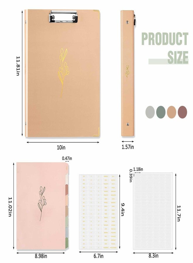 Janlaugh 4 Pack 3 Ring Clipboard Binder 1 Inch, Aesthetic Floral Clipboard Binder with Pockets, 8 Tab Dividers, 2 Blank Stickers Monthly Plan Labels for School, Office, Wedding(Fit Letter Size Paper) - Image 2