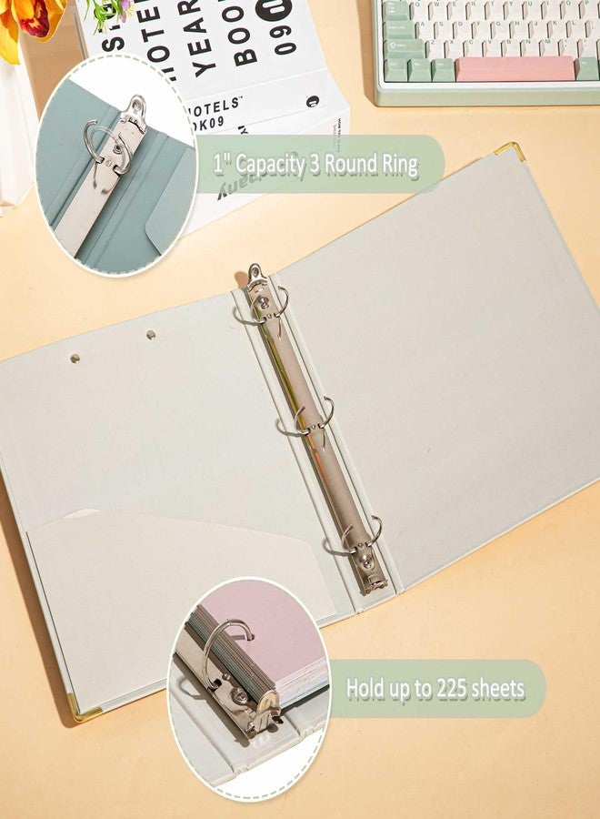 Janlaugh 4 Pack 3 Ring Clipboard Binder 1 Inch, Aesthetic Floral Clipboard Binder with Pockets, 8 Tab Dividers, 2 Blank Stickers Monthly Plan Labels for School, Office, Wedding(Fit Letter Size Paper) - Image 5