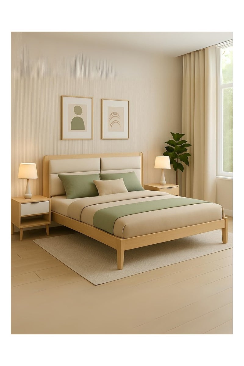 ROYALOAK Royaloak Roger Queen Size Bed without Storage | MDF Construction | Queen Bed | Melamine Finish | Modern Design | Durable & Long-lasting | Bed Queen Size - Image 1