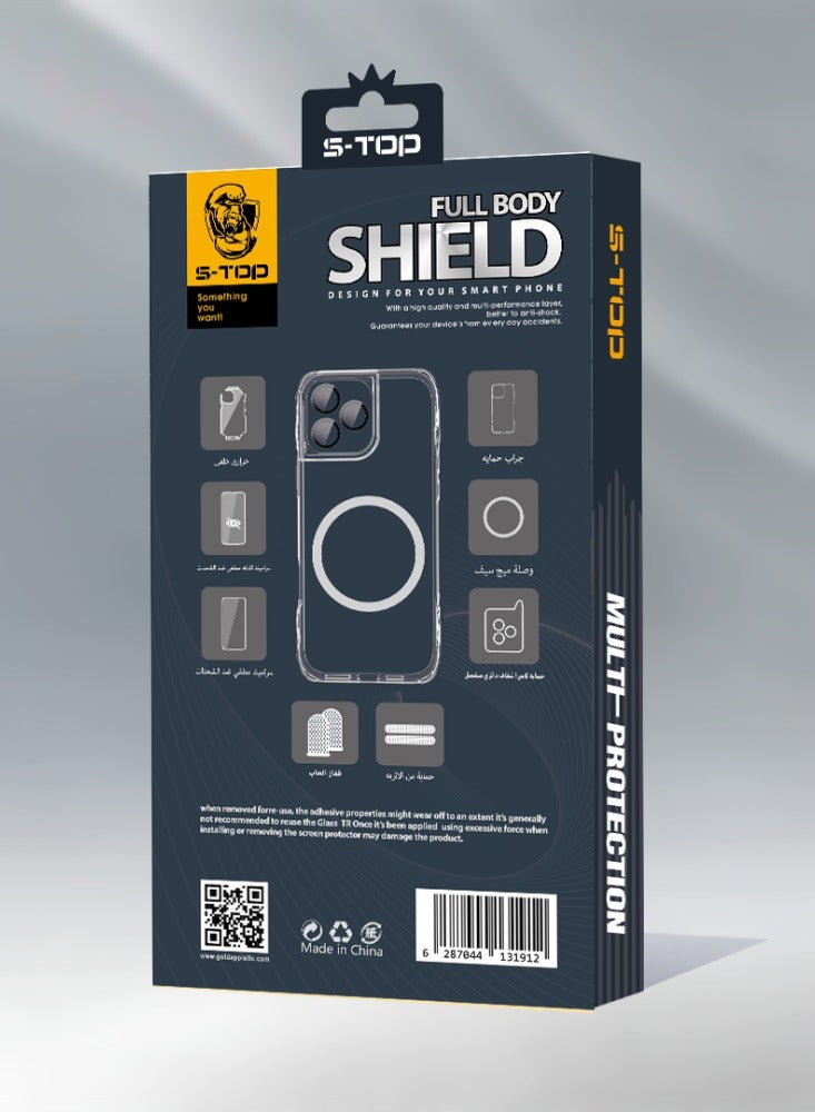 اس-توب حزمة حماية كاملة 8 في 1 لهاتف ايفون 16 برو ماكس تتضمن حافظة, غطاء, واقي كاميرا, قماش اصبع بابجي, مضاد لبصمات الاصابع والمزيد - Image 3