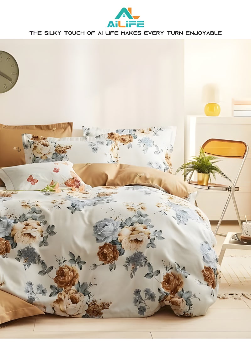 Al LIFE AI LIFE 6-Piece Luxury King Size Bed Sheet Set – Includes 1 Duvet Cover (220x240cm), 1 Fitted Sheet (200x200+30cm), and 4 Pillow Cases (50x75cm)  - Image 2