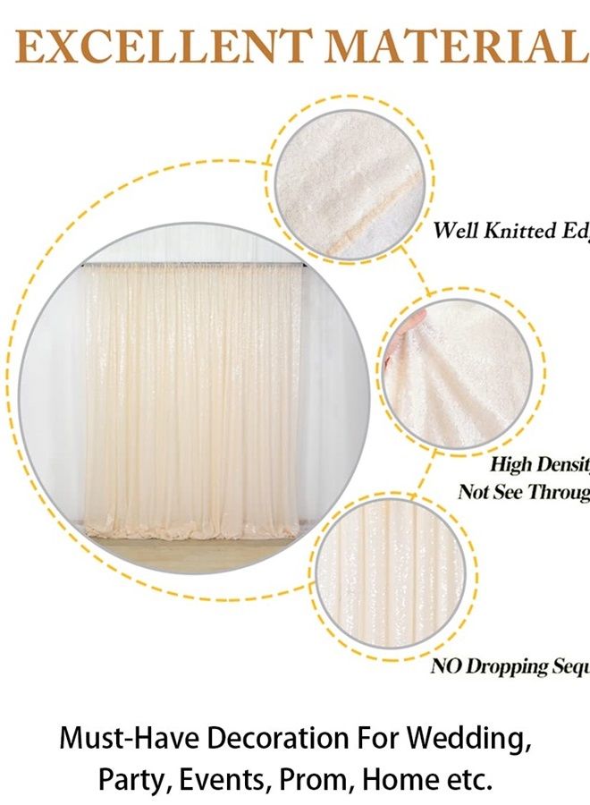 4FTX6FT-Ivory-SEQUIN Photo Backdrop, Beige Wedding Photo Booth, Photography Background Ivory Sequin Backdrop Curtain Glitter Backdrop for Parties