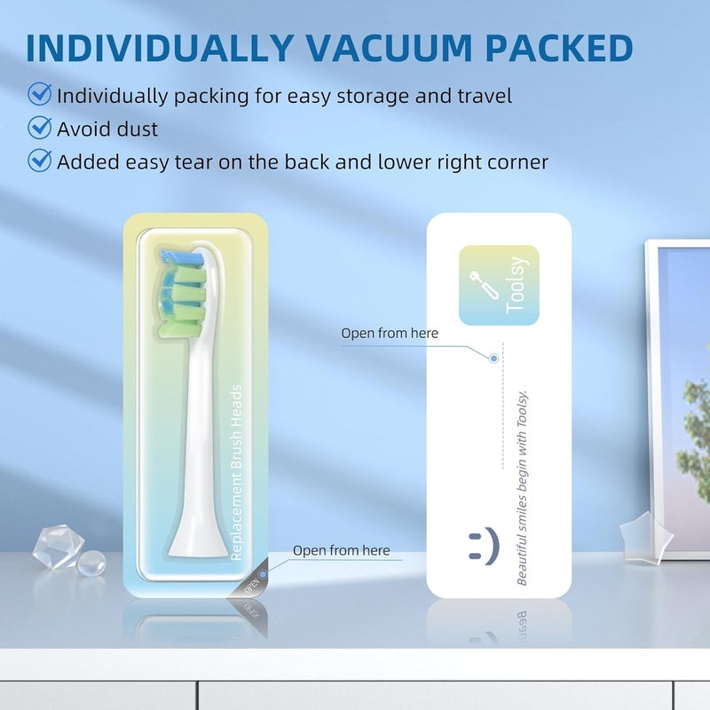 Toolsy 10 PCS Replacement Heads for 7am2m AM100/AM101/AM105/AM111 Electric Toothbrush - Image 2