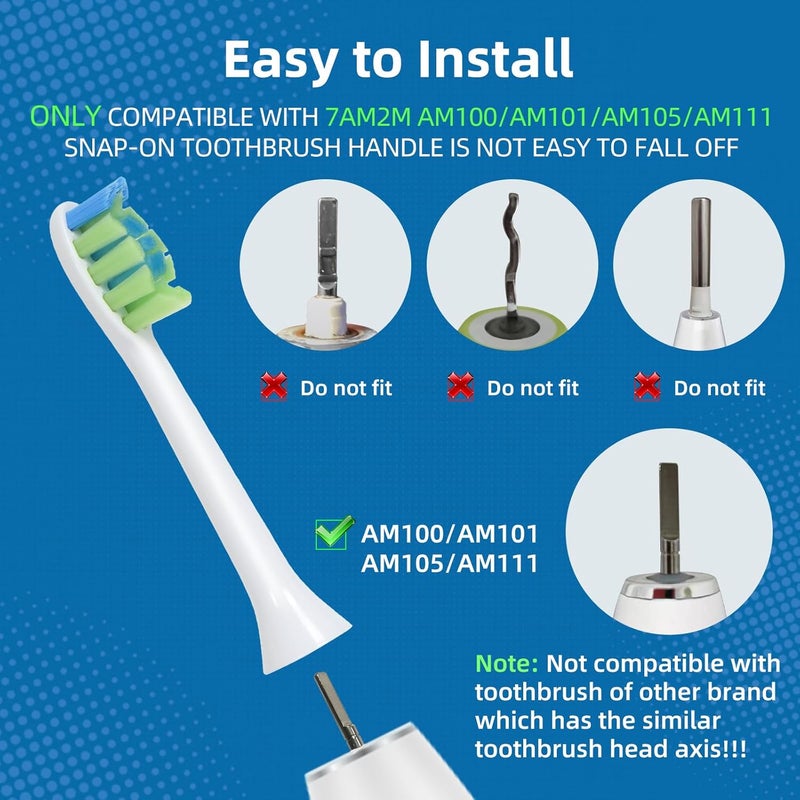 Toolsy 10 PCS Replacement Heads for 7am2m AM100/AM101/AM105/AM111 Electric Toothbrush - Image 3