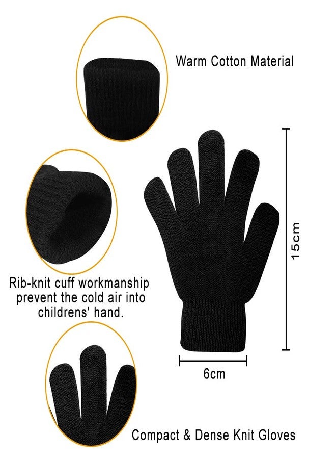 ONESING 5 Pairs Kids Gloves Knit Gloves for Kids Winter Gloves Stretchy White Kid Glove Solid Finger Boys Glove for Girls Boys - Image 2