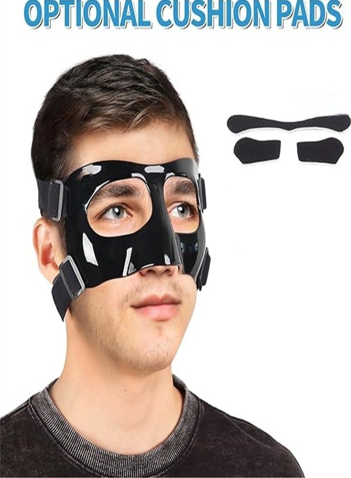 Nose Guard for Broken Nose, Face Shield Masks for Soccer and basketball Sports, Adjustable for Adults and Teenagers, Suitable for Men and Women （black）  - Image 3