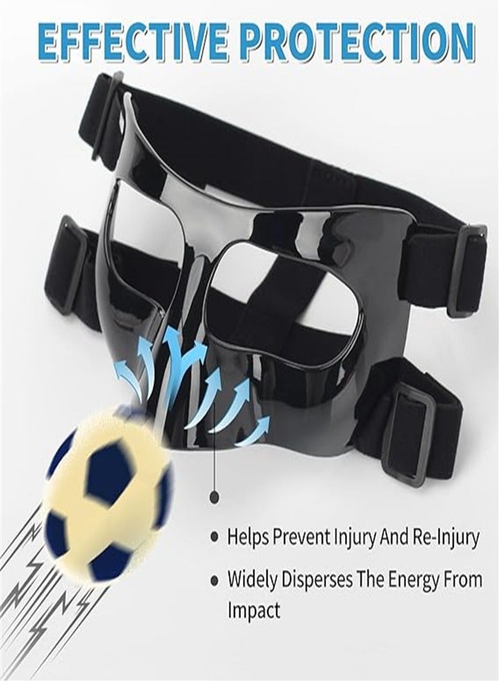 Nose Guard for Broken Nose, Face Shield Masks for Soccer and basketball Sports, Adjustable for Adults and Teenagers, Suitable for Men and Women （black）  - Image 5