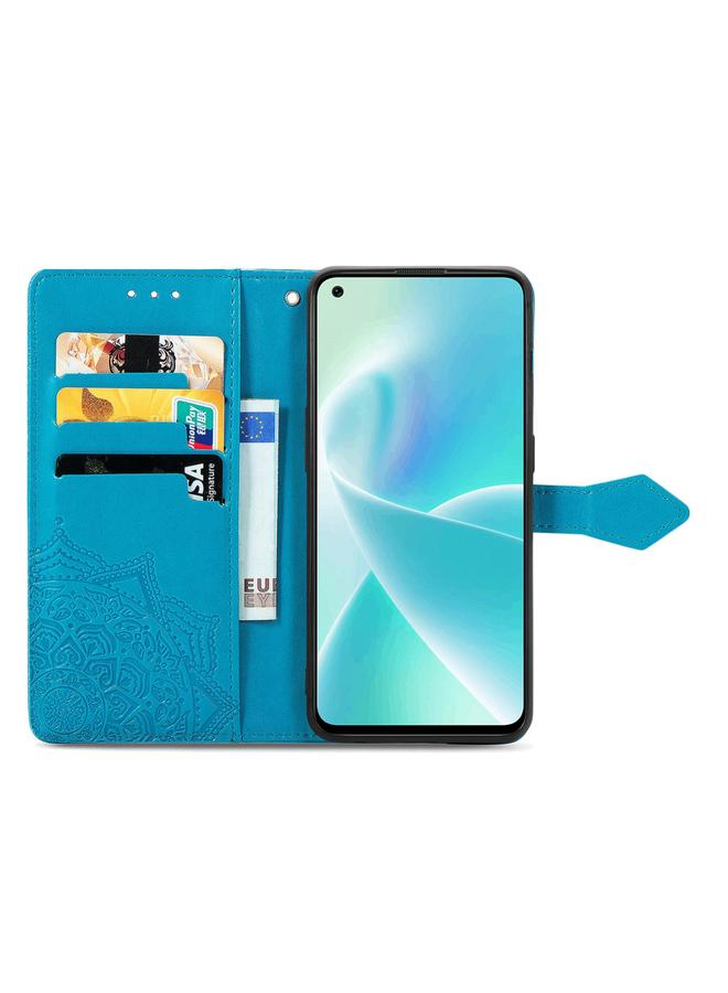 إيروريكس جراب لهاتف OnePlus Nord 2T من الجلد بتصميم زهرة ماندالا منقوش أفقيًا - Image 3