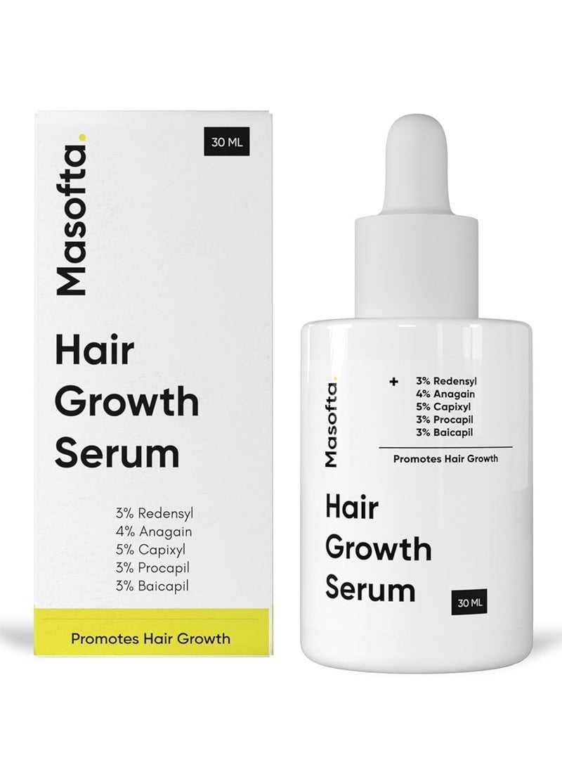 Masofta Hair Growth Serum with 3% Redensyl, 5% Capixyl, 4% Anagain, 3% Procapil & 3% Baicapil, Rosemary & Biotin For Hair fall Control & Promoting Hair Growth, For Both Men & Women, 30ML - Image 1