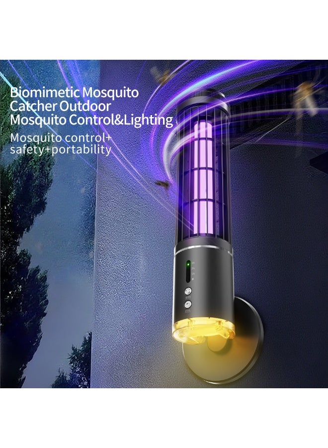 ORIONMAX Rechargeable Insect Killer Mosquito Trap Lamp with LED Light, Portable Outdoor Bug Zapper, UV Mosquito Catcher for Patio, Garden, Camping & Home, Type-C Fast Charging, 3 Timer Modes - Image 2