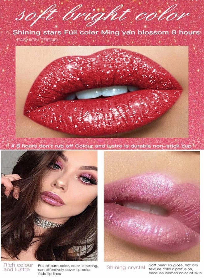 Easilydays Halloween Diamond Shiny Matte Lipstick, Gothic Glitter Liquid Lip Gloss, Sparkling High Pigment Waterproof Longlasting Lipsticks, Bold Shimmer Lip Glaze for Masquerade, Cosplay Makeup (#18) - Image 3