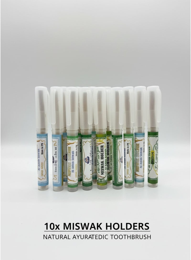 10 coated Arak toothpicks, natural, without preservatives. Miswak, a natural toothbrush for cleaning teeth, oral disinfectant, strengthens gums, freshens breath, Sunnah of the Prophet, for travel, suitable for daily use and travel. - Image 2
