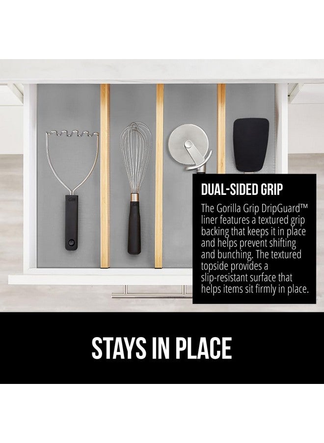 Gorilla Grip GORILLA GRIP DripGuard Drawer and Shelf Liner for Cabinet, 24x240 Inch, Slip Resistant Non Adhesive Protection for Kitchen, BPA Free Smooth Surface Plastic Liners for Cabinets, Drawers, Light Gray  - Image 4